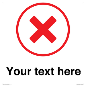 Custom plain background, red cross in a circle sign